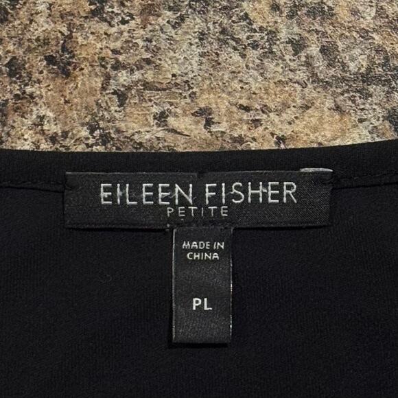 Eileen Fisher Top Silk Minimalist Quiet Luxury Capsule Lightweight Black Size PL - Picture 3 of 8
